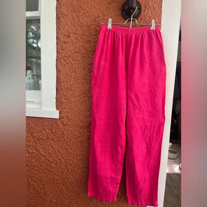 Women’s 100% Linen Pants Hot Pink Size Small
